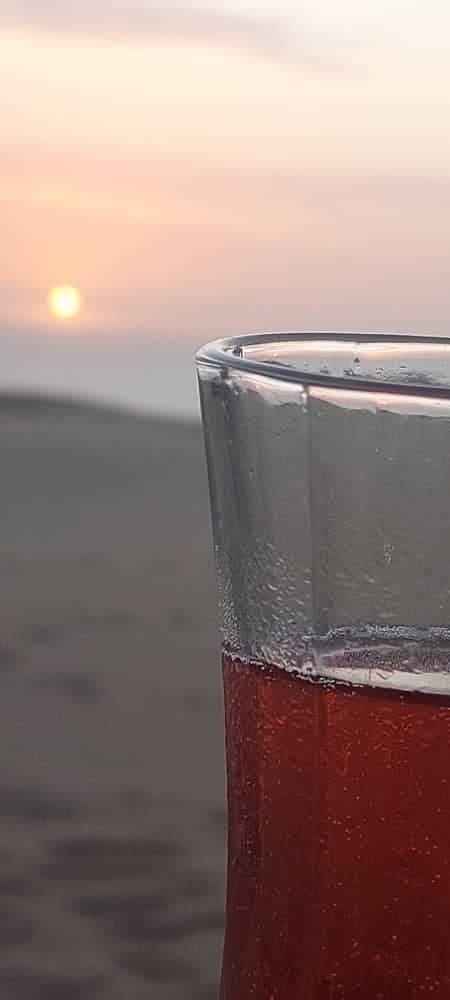 Sunset over the Langstrand Namib dunes in Namibia